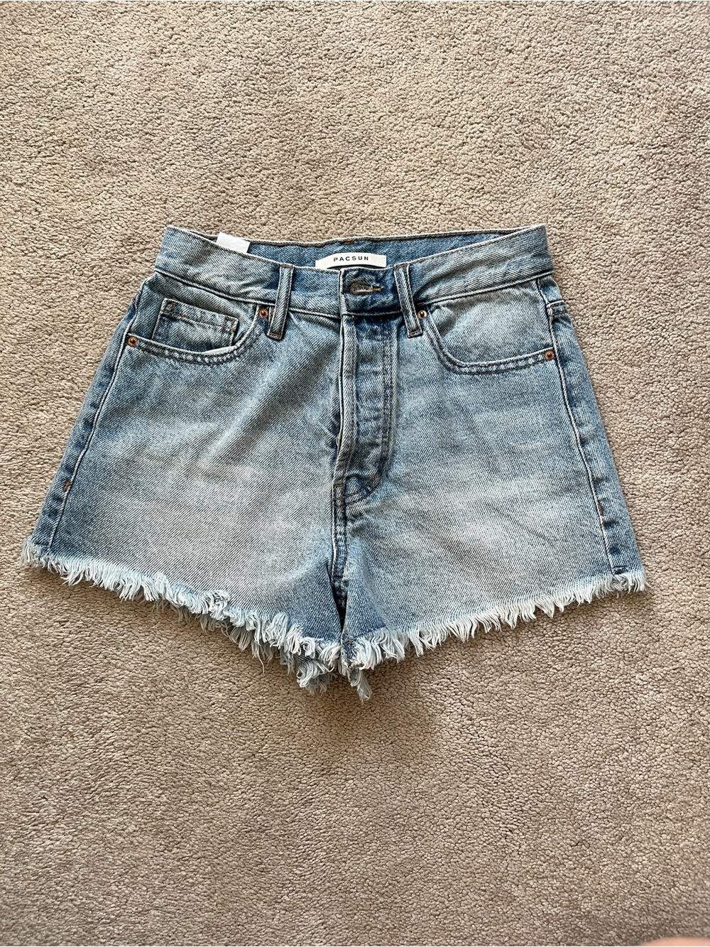 PacSun Light Blue Frayed Hem Denim Shorts